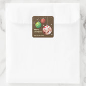 Foto ornament sparkly Merry Kerstmis sticker (Tas)
