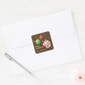 Foto ornament sparkly Merry Kerstmis sticker (Envelop)