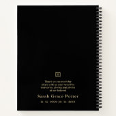 Foto: Ornamental Herdenking geliefd bij één begraf Notitieboek (Achterkant)