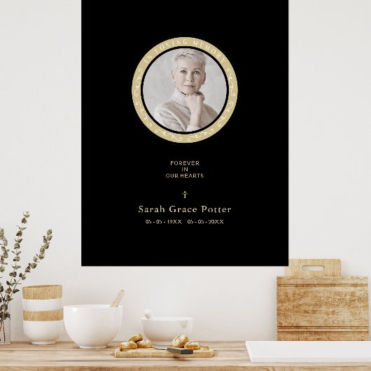 Foto: Ornamental Herdenking geliefd bij één begraf Poster (Keuken)