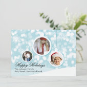 Foto Ornamenten en Sneeuwvlokken Kerst Kaart (Staand voorkant)