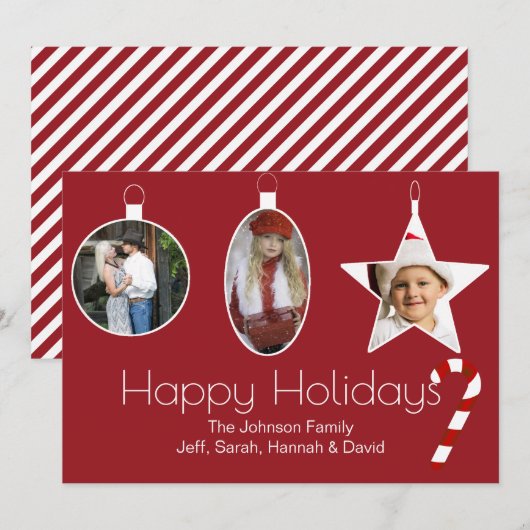 Foto Ornamenten Kerstmis Kaart (Voorkant / Achterkant)