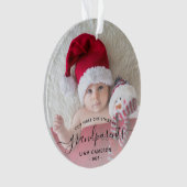 Foto Ouders Eerste Kerstmis Zwarte Lettertype Ornament (voorkant)