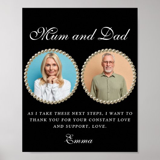 Foto Ouders van de Bride Gift Dank u Gift Pos Poster (Voorkant)
