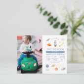 Foto Outer space Feest Astronaut 2e verjaardag Briefkaart (Staand voorkant)