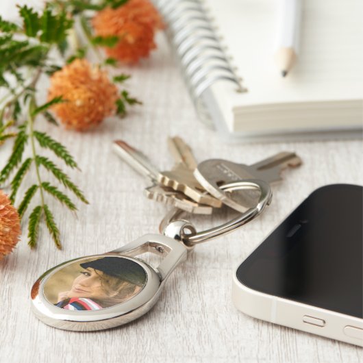 Foto Oval-Shaped Sleutelhanger (Zijkant)