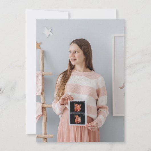 Foto over het Moon Blue Boy Baby shower Kaart (Achterkant)