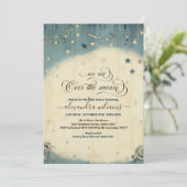 Foto Over the Moon Celestial Baby shower Kaart (Staand voorkant)