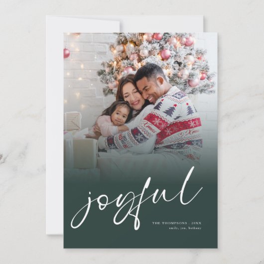 Foto Overlay 2026 Kalender Joyful Christmas Green Feestdagenkaart (Voorkant)