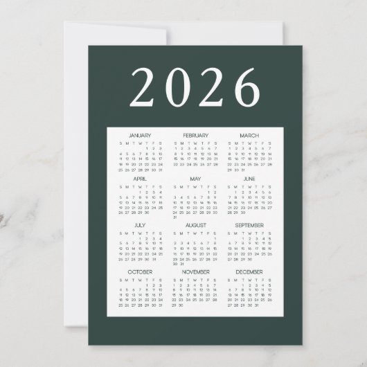 Foto Overlay 2026 Kalender Joyful Christmas Green Feestdagenkaart (Achterkant)