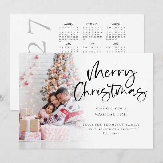 Foto-overlay 2027 kalender Prettig kerstfeest  Feestdagenkaart (Voorkant / Achterkant)