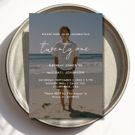 Foto Overlay 21e verjaardag Uitnodiging Kaart ​