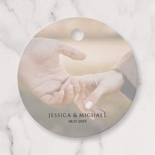 Foto overlay bruiloft gunst Label (Voorkant)