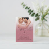 Foto Overlay Bruiloft Roos Goud Zwart Wishing Well Informatiekaartje (Staand voorkant)