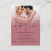Foto Overlay Bruiloft Roos Goud Zwart Wishing Well Informatiekaartje (Voorkant)