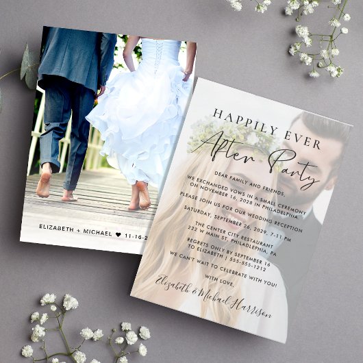 Foto-overlay bruiloftsfeest 'Happily Ever After' Aankondiging