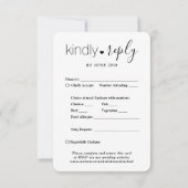 Foto-overlay eenvoudig script Elegant Trouwen RSVP Kaartje (Achterkant)