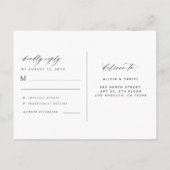 Foto overlay eenvoudige moderne bruiloft RSVP Briefkaart (Achterkant)