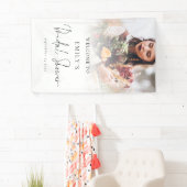 Foto-overlay Elegant Schrift Welkom Bruidsfeest Spandoek (Insitu)