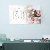 Foto-overlay Elegant Schrift Welkom Bruidsfeest Spandoek (Beurs)