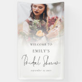 Foto-overlay Elegante Script Welkom Bruidsfeest Spandoek (Verticaal)
