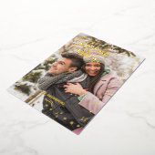 Foto-overlay Getrouwd Blij Nieuwgetrouwd Folie Feestdagenkaart (Gedraaid)