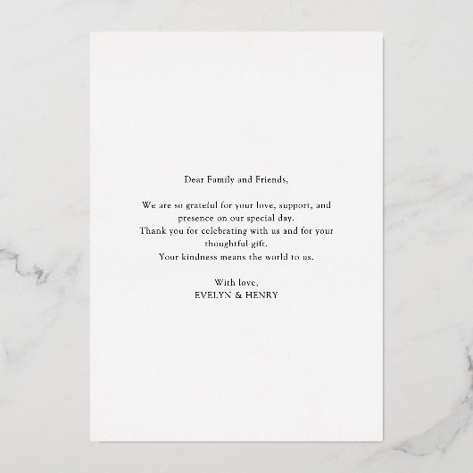 Foto Overlay Gold Folie Script Bedankt Kaarten (Achterkant)