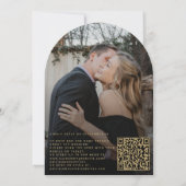 Foto overlay gouden script alles in één RSVP bruil Kaart (Achterkant)