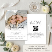 Foto-overlay informele script QR-code bruiloft Kaart