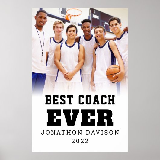 Foto-overlay Jaar Team Beste Coach Ooit Naam Beric Poster (Voorkant)