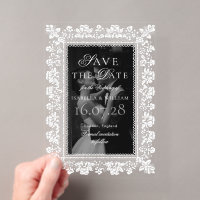 Foto-overlay kant Zwart en wit Save the Date