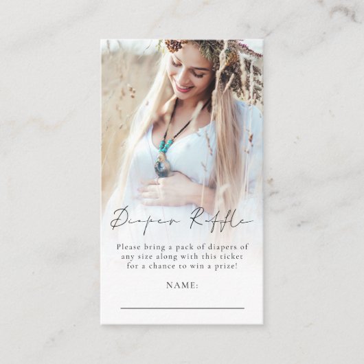 Foto Overlay Luier Raffle Baby shower Informatiekaartje (Voorkant)