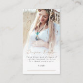 Foto Overlay Luier Raffle Goud Baby shower Informatiekaartje (Voorkant)