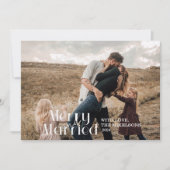 Foto Overlay Minimalist Merry and Married Feestdagenkaart (Voorkant)