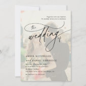 Foto overlay Moderne elegante kalligrafie bruiloft Kaart (Voorkant)