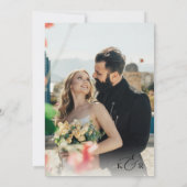 Foto overlay Moderne elegante kalligrafie bruiloft Kaart (Achterkant)