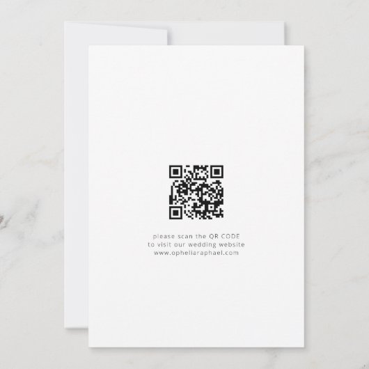 Foto-overlay Moderne Script QR-code Trouwen Save The Date (Achterkant)