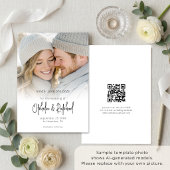 Foto-overlay Moderne Script QR-code Trouwen Save The Date