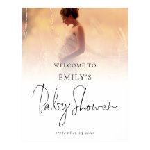Foto-overlay Moderne Scriptie Welkom Baby Shower