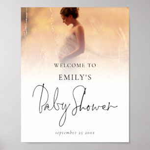 Foto-overlay Moderne Scriptie Welkom Baby Shower Poster