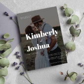 Foto-overlay moderne typografie bruiloft kaart