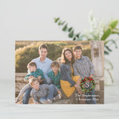 Foto Overlay Monogram Krans Kerstmis Fotokaart Feestdagenkaart (Staand voorkant)