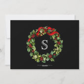 Foto Overlay Monogram Krans Kerstmis Fotokaart Feestdagenkaart (Achterkant)