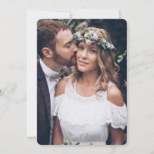 Foto-overlay QR-code RSVP Eenvoudig Script Bruilof Kaart (Achterkant)