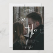 Foto-overlay QR-code RSVP-namen script bruiloft Kaart (Voorkant)