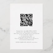 Foto-overlay QR-code-script bruiloft echt Folie Uitnodiging (Achterkant)