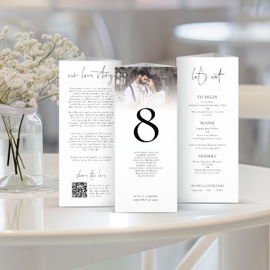 Foto Overlay QR Love Story Menu Table No Trifold