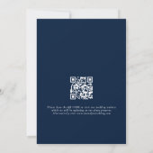 Foto Overlay QR Marine Blauw Wit Script Bruiloft Save The Date (Achterkant)