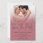 Foto Overlay QR Roos Goud Zwart Script Bruiloft Save The Date (Voorkant)