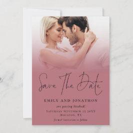 Foto Overlay QR Roos Goud Zwart Script Bruiloft Save The Date